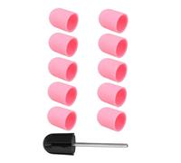 Hohopeti 10 pièces Nail Art Sanding Caps Polishing Manicure Grinding Head For Electric Nail File Machines Skin-safe Abrasive Caps For Cuticle And Care