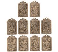 Hohopeti 10 Pièces Pendentif de style chinois en laiton, portable pour protection, santé et richesse