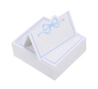 Hohopeti 100 pièces Cartes de Place avec Nœud Bleu pour Décoration Table Mariage Banquet Réception Fête Anniversaire Cartes Nom Table Élégantes et Pratiques pour Organisation des Sièges