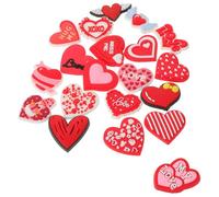 Hohopeti 100 Pièces Charms Coeur Saint-valentin pour DIY Téléphone Sac Chaussure Patches PVC Souple Cartoon Multifonction Accessoires Créatifs pour Scrapbooking et Bijoux