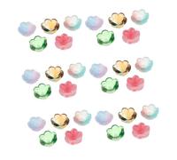 Hohopeti 100 Pièces Perles Fleurs Clochette Verre Dégradé Coloré Breloques Fleurs DIY pour Bracelets Colliers Bijoux Décoratifs Artisanaux