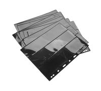 Hohopeti 10pcs Pages D'album pour Classeur Timbres Noir 3 Compartiments, Matériau Pet Solide, Design Élégant pour Organisation et Protection de Votre Collection