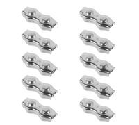 Hohopeti 10pcs Pinces à Double Câble en Acier Inoxydable M4 Clips Câbles Duplex Fixation Stable Ajustement Rapide Projets Structurels Équipement Sportif Extérieur