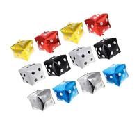 Hohopeti 12 pièces Ballons Dés Aluminium Brillant pour Décoration de Fête Anniversaire Thème avec Or Métallique Noir Blanc Rouge Bleu 12 2 de chaque couleur 12 pcs
