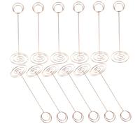 Hohopeti 12 pièces Lot de Porte-Cartes Métal Rose Doré Supports Numéro Table Clips Porte-Photos et Mémo Robustes pour Mariage Fête Bureau et Décoration