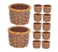 Hohopeti 12 pièces Miniature Paniers Tissés Miniature pour Maison de Poupée Paniers de Pique- pour Décorations de Jardin de Fée et Accessoires DIY