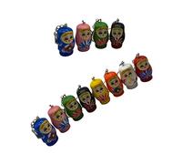 Hohopeti 12 Pièces Porte Clés Bois Colorées Résistantes Lot de Pendentifs Miniatures pour Sac Clés Décoration Cadeau Noël