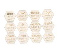 Hohopeti 12pièces Cartes Bois Pour Célébrer Les Jalons De Croissance Du Disques Photo Prop Pour Nouvelles Naissances Et Décoration De Chambre