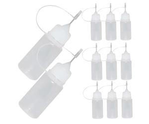 Hohopeti 15 pièces Lot de Flacons Plastique avec Embout Aiguille Applicateur Précis pour Colle DIY Distributeur Étanche Anti-fuite pour Projets Artistiques et Réparations Maison