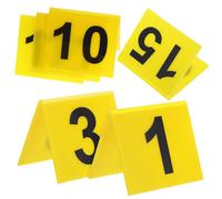 Hohopeti 15 Pièces Set de Marqueurs de Table Triangulaires Plastique Marqueurs de et Numéros de Sol Design Jaune et Noir Facile à Lire pour Restaurant et de Crime