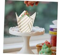 Hohopeti 150 pièces Lot de Caissettes Cupcake Papier Haute Température Liners Muffins Antiadhésifs Décor Fleurs pour Pâtisserie Couleurs Marron Foncé Marron Blanc