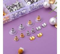 Hohopeti 170 pièces Bouchons Boucles Oreilles Caoutchouc Transparent Fermoirs Perte Confortables et pour Bijoux Percés Accessoires de Remplacement