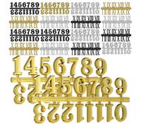 Hohopeti 18 pcs Kit Chiffres Horloge DIY Chiffres Arabes et Romains Accessoires de Remplacement pour Création Horloge Murale Décoration Maison