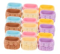 Hohopeti 18 Pcs Mini Panier Tissé Miniature Accessoires Poupée Panier Pique- Fruit Décor Jardin Féerique