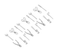 Hohopeti 18 Pcs Scale Alloy Dollhouse Repair Tools Set with Tin Boxes for Miniature Scene DIY Crafts and Child Pretend Play