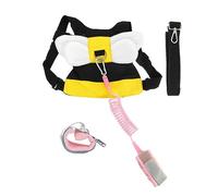 Hohopeti 1ensemble Anti-perte Pour Garçon Fille Avec Laisse Confortable Et Respirant Sécurise Exploration Sécurité Jaune Abeille Bracelet Spirale Rose