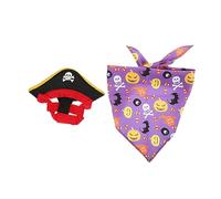 Hohopeti 1ensemble Costume De Chat Pirate pour Halloween Chapeau Et Bandana Triangulaire pour Animaux Déguisement Amusant Et Chic pour Fêtes