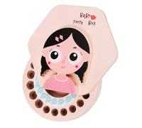 Hohopeti 1ensemble Organisateur De Dents De Lait Pour Boîte à Dents De Forme De Personnage De Dessin Animé Rose Avec Espace De Rangement Pour Cheveux