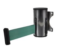 Hohopeti 1Pc Bande d'Isolation Télescopique Murale en Acier Inoxydable avec Tête Télescopique Démontable, Ruban d'Avertissement Vert de 5M pour Banques et Entrées