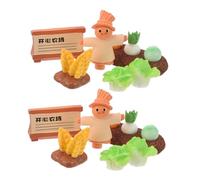 Hohopeti 2 Ensembles Accessoires Jardin Miniature Scarecrow et Légumes Simulés Décor Fermes DIY avec Pumpkin Radis Chou Épis de Blé pour Paysage Campagne