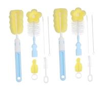 Hohopeti 2 Ensembles Étendoir à Biberons Porte-biberon Rack De Stockage Multifonction Brosse Sucette Portative Égouttoir à Pour Porte-bouteille Pailles Pour Enfants Pp