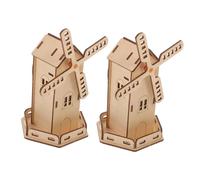 Hohopeti 2 Ensembles Kit Solaire DIY Moulin à Vent Bois pour Garçon Fille Éducatif Science Projet Expériences Solaires Pratique pour Garçons et Filles Scolaires