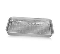 Hohopeti 2 Ensembles Plaques Pâtisserie Acier Inoxydable avec Plaques Four Robustes et Polyvalentes pour Cuisson Rôtissage et Grillades Nettoyage Facile