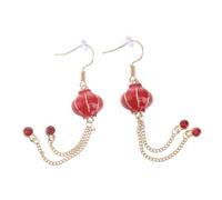 Hohopeti 2 paires Boucles Oreilles Pendantes Chinoises Rouges Légères pour Femmes Accessoires Festifs Nouvel An Design Coloré Set
