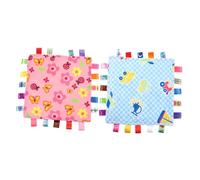Hohopeti 2 Pcs Couvertures de Sécurité à Étiquettes Douces pour Bébé en Peluche Stimulation Sensorielle