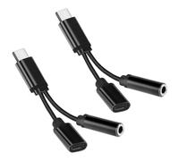 Hohopeti 2 Pièces Adaptateur USB-c Audio et Charge, Alliage D'aluminium | Deux Fonctions Seul Accessoire, Nylon Tressé, Design Simple, Format Portable pour Écouteurs Type-c
