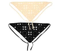 Hohopeti 2 Pièces Bandeau Cheveux Triangle Crochet Léger et Décoratif pour Femmes Foulard Coiffure Confortable Fin Accessoires Mode Polyvalents