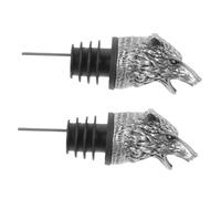 Hohopeti 2 pièces Bec Verseur pour Vin Tête de Loup Alliage de Zinc Inoxydable Bouchon Étanche pour Bouteilles de Vin Rouge Lot pour Bar et Cuisine à Domicile