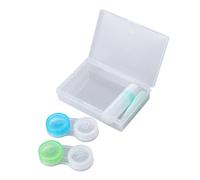 Hohopeti 2 pièces Boîte à Lentilles de Contact Double avec Rangement Vert Étui Rigide Compatible Toutes Marques Recommandé Remplacement Trimestriel Soin Séparé Gauche-Droite