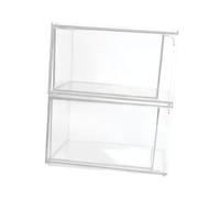 Hohopeti 2 pièces Boîtes de Rangement Plastique Empilables Organisateurs Cosmétiques Transparents pour Salle de Bain Bureau et Chambre Boîte de Rangement Modulable pour Accessoires et