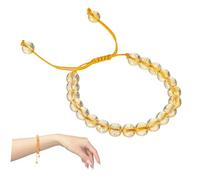 Hohopeti 2 Pièces Bracelets Citrine pour Femmes et Adolescentes de Perles Ajustables Naturelle Bijoux Élégants et Durables pour Usage