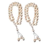 Hohopeti 2 pièces Bracelets de Prière Musulmans Acrylique Perles avec Compteur Arabe pour Hommes et Femmes Accessoire Religieux et Cadeau Spirituel Pratique et Élégant