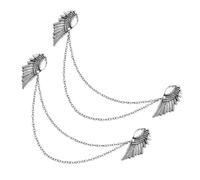 Hohopeti 2 pièces Broche Élégante Épingle à Col pour Femme Accessoire de Vêtement avec Aile Ange Clip Costume Vintage Argent Vieilli