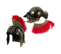 Hohopeti 2 pièces Casque Soldat Romain avec Plume Lion Doré Casque Chevalier Médiéval pour Cosplay Festivals et Événements Historiques Confortable et Résistant