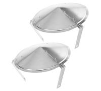 Hohopeti 2 Pièces Chapeau Cheminée Rond Galvanisé Chapeau Pluie Toit Robuste Couvre Conduit Évacuation pour Poêle à Protection Cheminée Extérieure Adaptable Résistance Haute Température