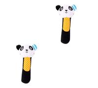 Hohopeti 2 Pièces Clochette En Peluche Pour Bébé Animal De Dessin Animé Hochets En Peluche Pour Bébés En Peluche Nouveau-né Pour Bébé En Tissu Black
