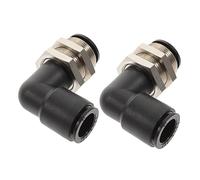 Hohopeti 2 pièces Connecteur Rapide Coudé Cuivre pour Tuyau Air Raccord Pneumatique Nickelé Kit de Réparation