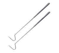 Hohopeti 2 pièces Crochet Télescopique Serpent Acier Inoxydable Outil Robuste de Capture pour Reptiles Poignée Ergonomique Antidérapante Maniement Sûr