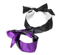 Hohopeti 2 pièces de Sommeil Satin Léger et Cache-oeil Confortable et Décoratif Bandeau pour Dormir Adapté Voyage Sieste et Noir Noir Blanc