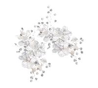 Hohopeti 2 Pièces Épingles à Cheveux Fleur Cristal pour Mariée Accessoires de Mariage Élégants avec Pétales Coquille et pour Fêtes et Prom
