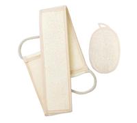 Hohopeti 2 pièces Éponge Loofah Naturelle Exfoliante pour Corps et Dos Kit Fibres Végétales Gommage Bain Sécurisé et Réutilisable