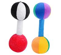 Hohopeti 2 pièces Garçon Fille Dumbbells Souples pour Apaiser Compact et avec Sons de Grelot pour Développement Sensoriel et Motricité Fine