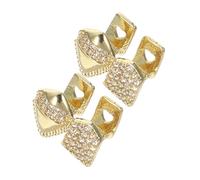 Hohopeti 2 Pièces Grills pour Dents Hip Hop avec Zirconia Dentier Forme de de Vampire pour Hommes et Femmes Accessoires Cosplay Halloween et Confortable