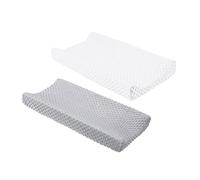 Hohopeti 2 pièces Housse de Protection pour Table à Garçon Fille Lot de Couvre Change Lavables Polyester Blanc Gris Confort Optimal et Sécurisé pour Peau des Bébés