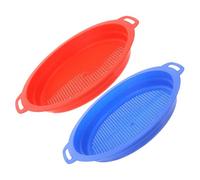 Hohopeti 2 Pièces Jeu de Plage Sifter Plastique Léger pour Garçon Fille Filtre Sable Fin Bleu et Rouge Extérieur pour Bac à Sable et Plage