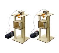 Hohopeti 2 pièces Kit DIY Ascenseur Bois pour Garçon Fille Modèle Éducatif Scientifique pour École Élémentaire de Construction Manuel Bois Sécurisé Jeu Stem Créatif pour Développer
